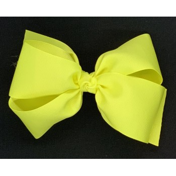 Yellow (Neon Yellow) Grosgrain Bow - 6 Inch